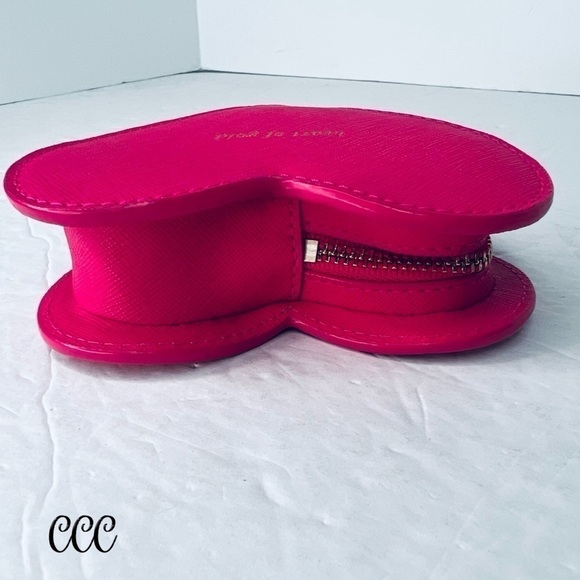 Kate Spade Heart of Gold Red Pink Coin Bag - Picture 15 of 16